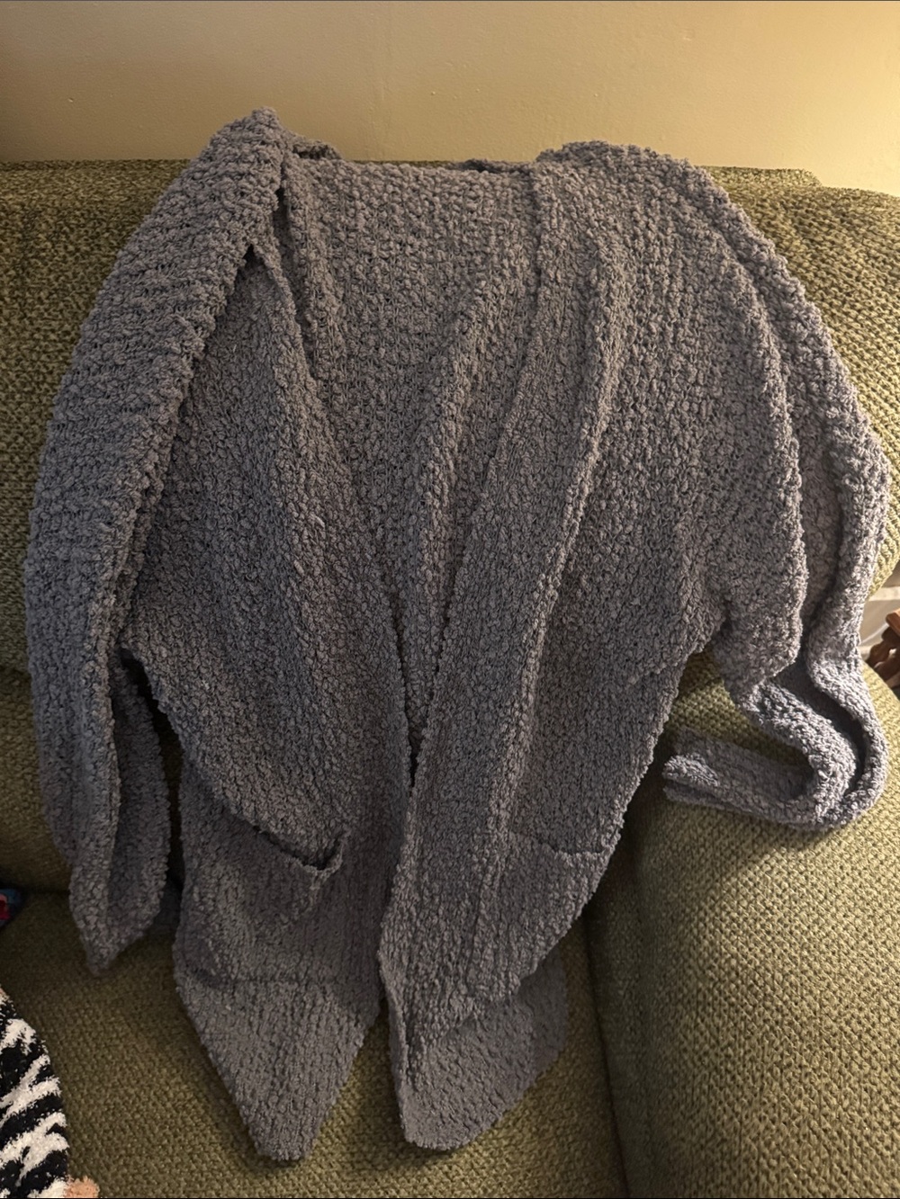 Maurices Light Gray Popcorn Knit Open Cardigan